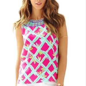 Lilly Pulitzer silk Iona shell size M